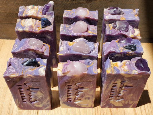 Amethyst, Sodalite and Rose Quartz Goatmilk Soap